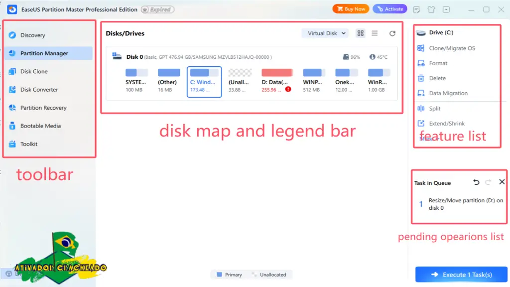 EaseUS Partition Master Grátis Ativador Crackeado