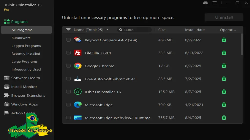 IObit Uninstaller Pro Grátis Ativador Crackeado