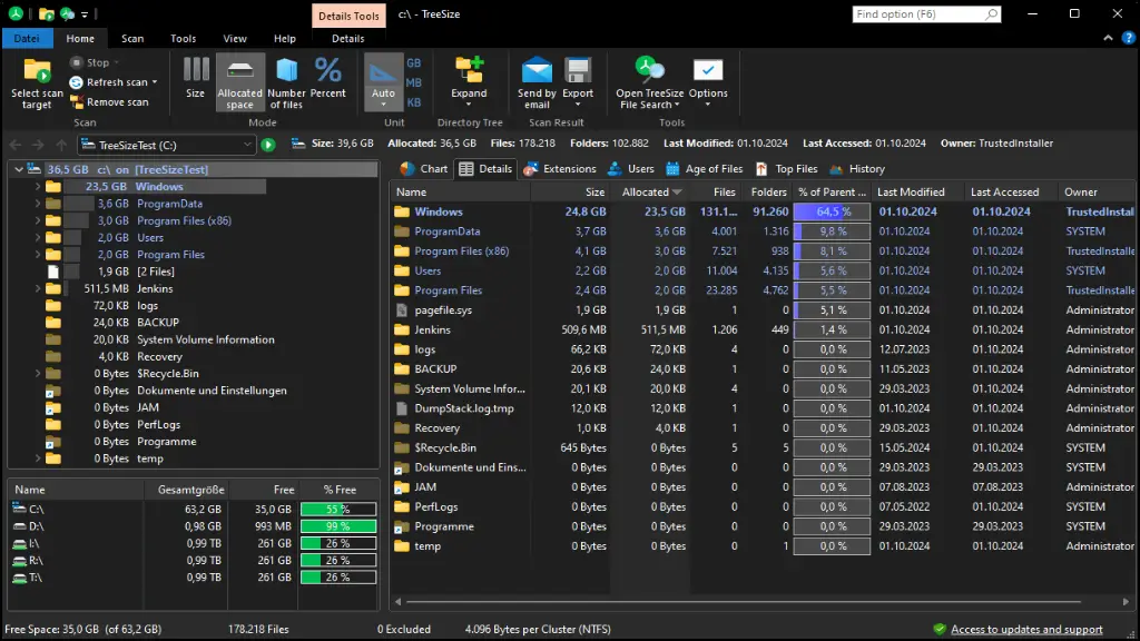 TreeSize Professional Grátis Ativador Crackeado