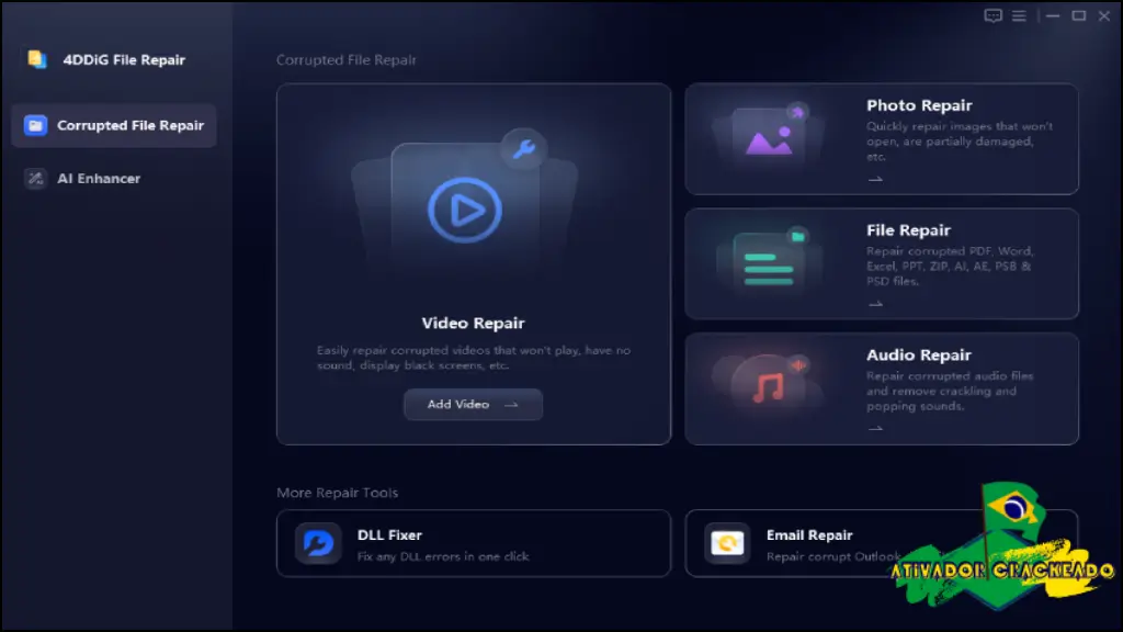 4DDiG File Repair Grátis Crackeado